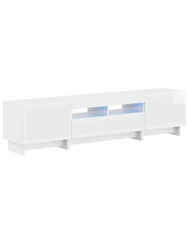 Mobile TV LED a 5 pezzi Bianco Lucido Legno ingegnerizzato
