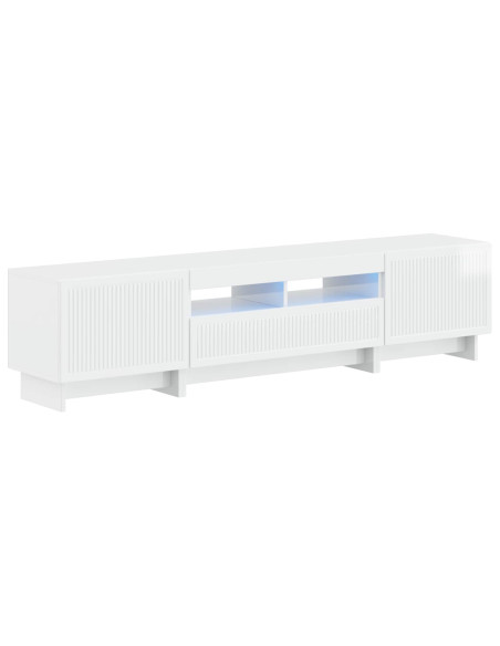 Mobile TV LED a 5 pezzi Bianco Lucido Legno ingegnerizzato
