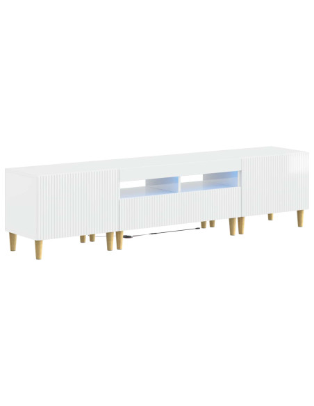 Mobile TV LED a 5 pezzi Bianco Lucido Legno ingegnerizzato