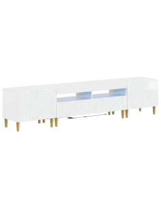 Mobile TV LED a 5 pezzi Bianco Lucido Legno ingegnerizzato