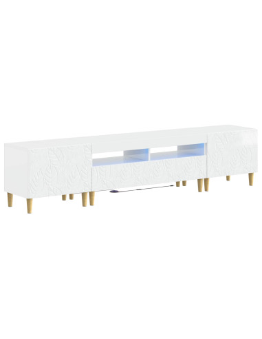 Mobile TV LED a 5 pezzi Bianco Lucido Legno ingegnerizzato