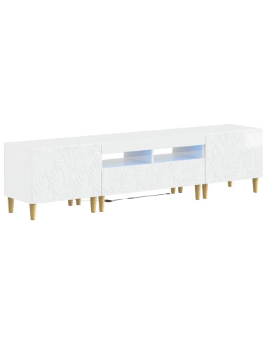 Mobile TV LED a 5 pezzi Bianco Lucido Legno ingegnerizzato