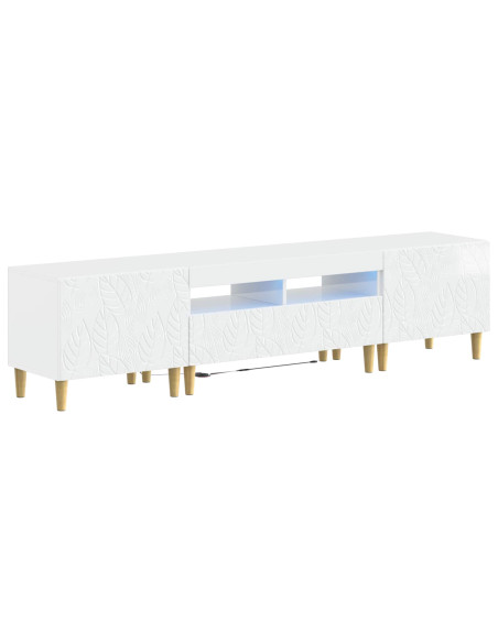 Mobile TV LED a 5 pezzi Bianco Lucido Legno ingegnerizzato