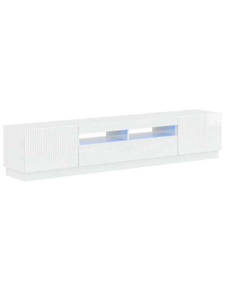 Mobile TV LED a 5 pezzi Bianco Lucido Legno ingegnerizzato