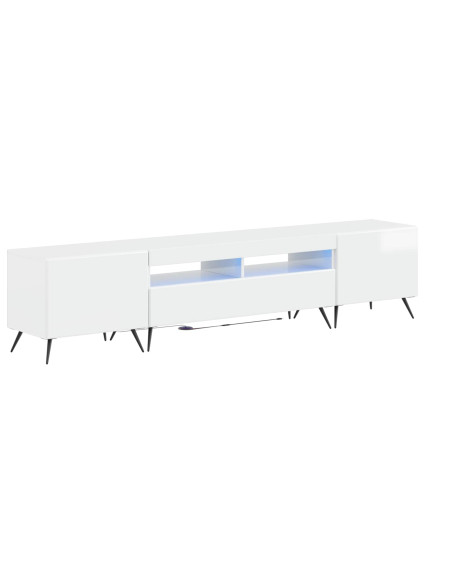 Mobile TV LED a 5 pezzi Bianco Lucido Legno ingegnerizzato