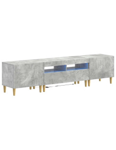 Mobile TV LED a 5 pezzi Grigio Cemento Legno ingegnerizzato