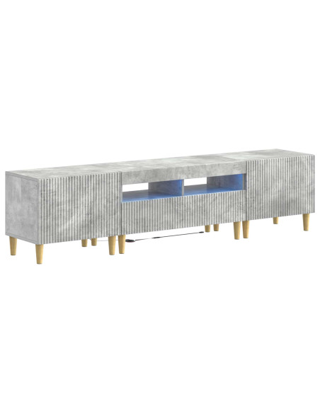 Mobile TV LED a 5 pezzi Grigio Cemento Legno ingegnerizzato