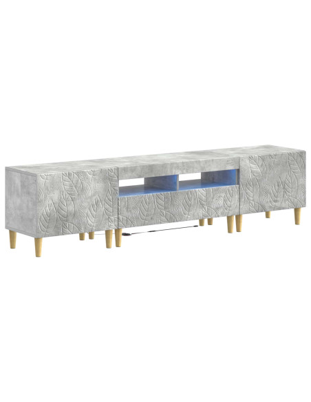 Mobile TV LED a 5 pezzi Grigio Cemento Legno ingegnerizzato