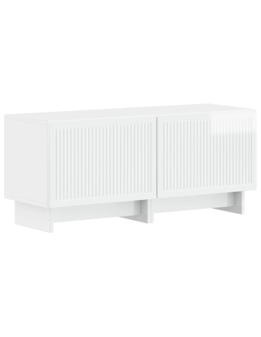 Mobile TV LED a 5 pezzi Bianco Lucido Legno ingegnerizzato