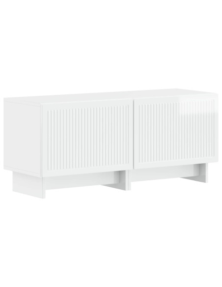 Mobile TV LED a 5 pezzi Bianco Lucido Legno ingegnerizzato