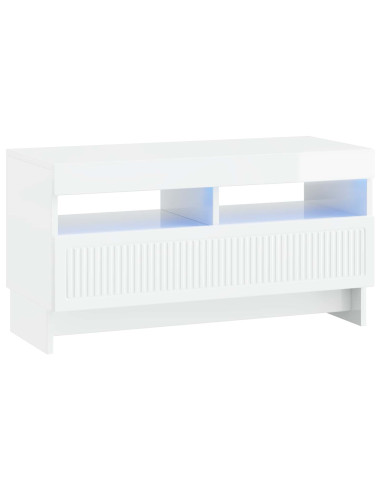 Mobile TV LED a 5 pezzi Bianco Lucido Legno ingegnerizzato