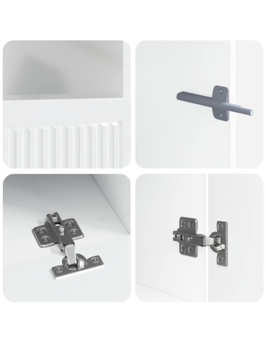 Mobile TV LED a 5 pezzi Bianco Lucido Legno ingegnerizzato