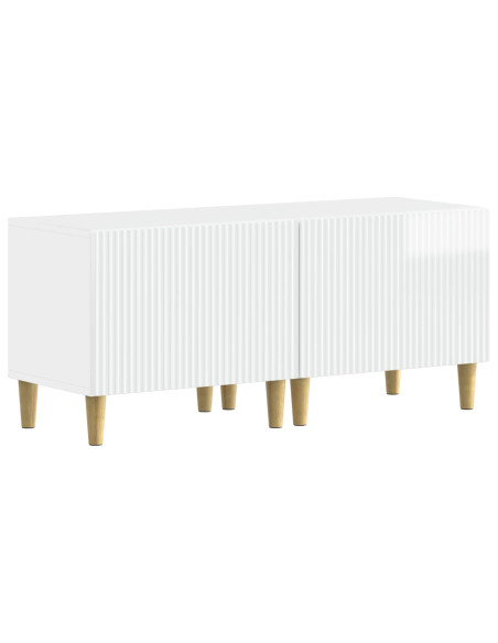 Mobile TV LED a 5 pezzi Bianco Lucido Legno ingegnerizzato