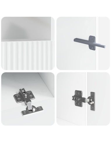 Mobile TV LED a 5 pezzi Bianco Lucido Legno ingegnerizzato