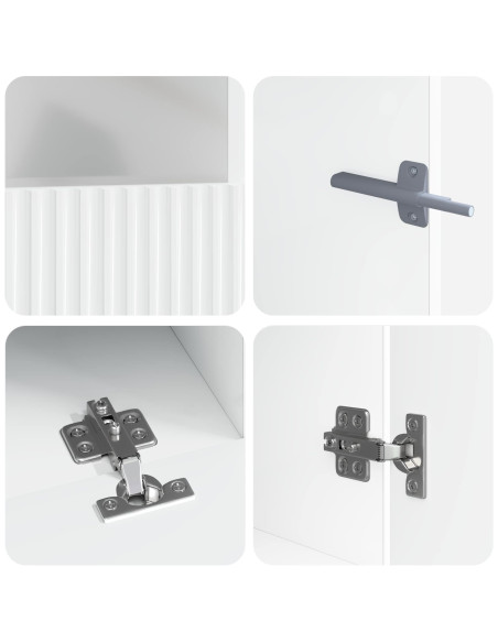 Mobile TV LED a 5 pezzi Bianco Lucido Legno ingegnerizzato