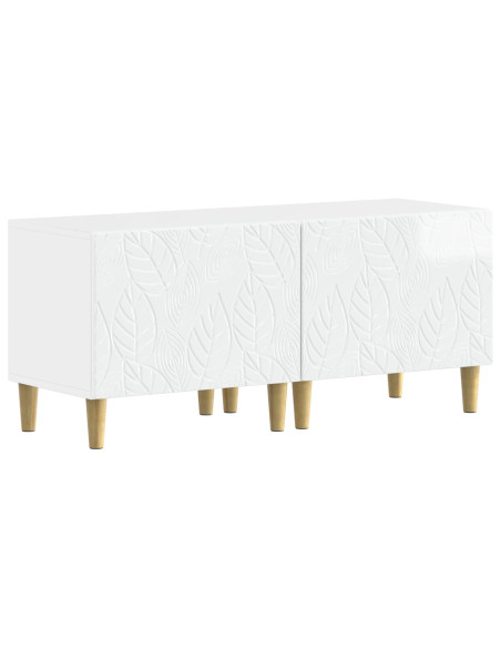 Mobile TV LED a 5 pezzi Bianco Lucido Legno ingegnerizzato
