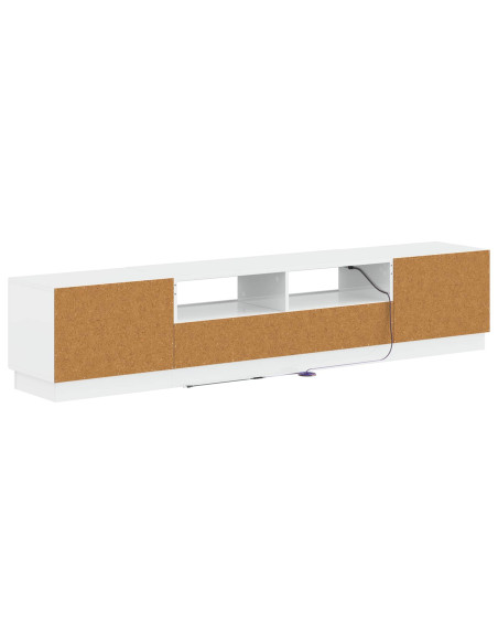 Mobile TV LED a 5 pezzi Bianco Lucido Legno ingegnerizzato