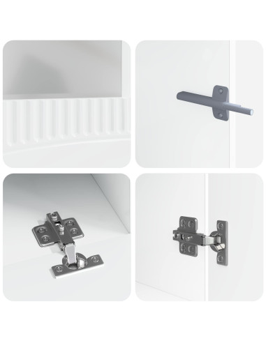 Mobile TV LED a 5 pezzi Bianco Lucido Legno ingegnerizzato