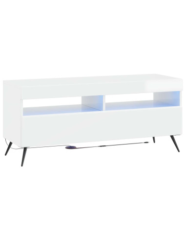 Mobile TV LED a 5 pezzi Bianco Lucido Legno ingegnerizzato