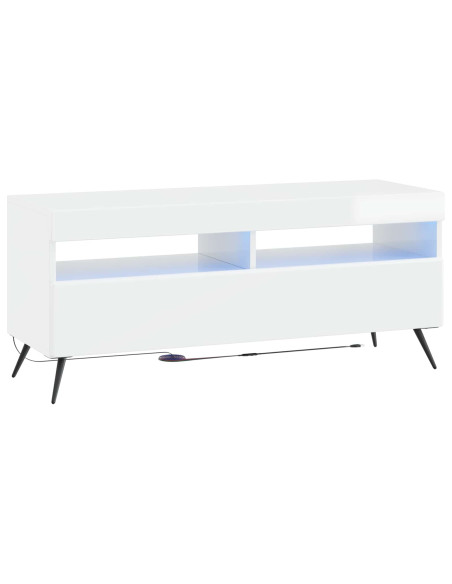 Mobile TV LED a 5 pezzi Bianco Lucido Legno ingegnerizzato