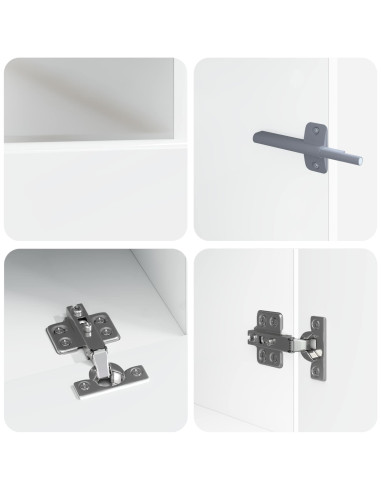 Mobile TV LED a 5 pezzi Bianco Lucido Legno ingegnerizzato