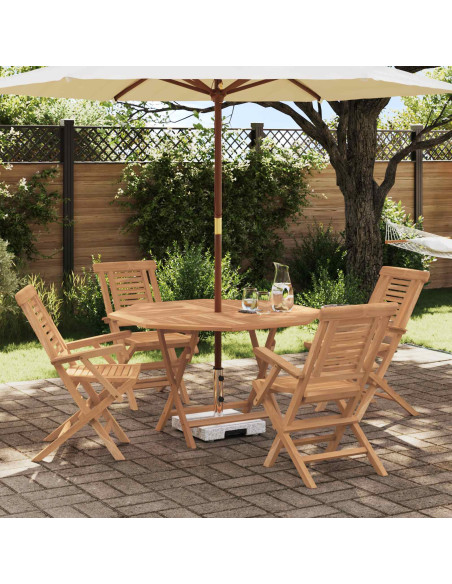 Set da Giardino 5 pz Marrone Legno di teak solido