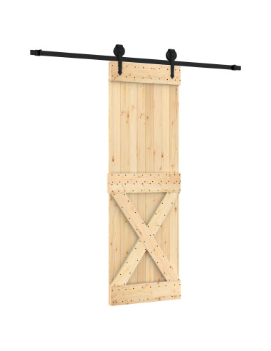 Porta scorrevole Naturale e Nero 70 x 210 cm