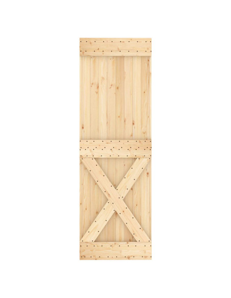 Porta scorrevole Naturale e Nero 70 x 210 cm