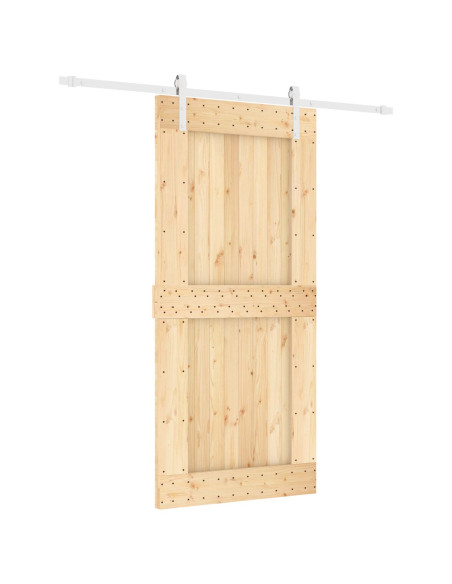 Porta scorrevole Naturale e Bianco 95 x 210 cm