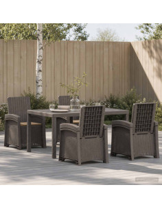 Set da Pranzo per Giardino 5 pz Grigio chiaro e Tortora PP