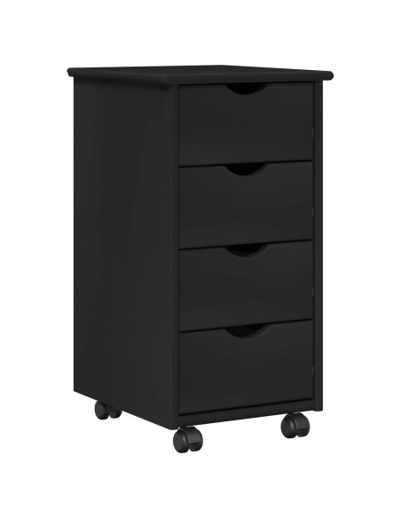 Set di Scrivania e Armadietto 2 pz Nero Legno Massello di Pino