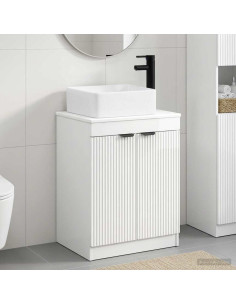 Set di mobili per il bagno Bianco Lucido Legno ingegnerizzato