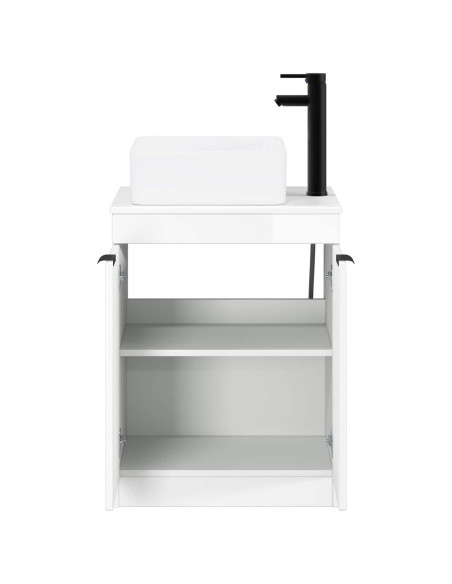Set di mobili per il bagno Bianco Lucido Legno ingegnerizzato