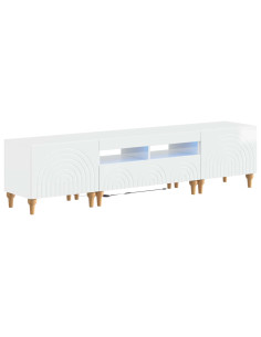 Mobile TV LED a 3 pezzi Bianco Lucido Legno ingegnerizzato