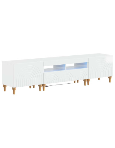 Mobile TV LED a 3 pezzi Bianco Lucido Legno ingegnerizzato
