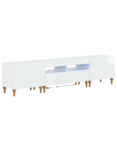 Mobile TV LED a 3 pezzi Bianco Lucido Legno ingegnerizzato
