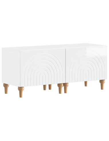 Mobile TV LED a 3 pezzi Bianco Lucido Legno ingegnerizzato