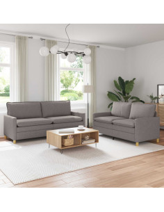 Set di divani 2 pz Tortora Tessuto