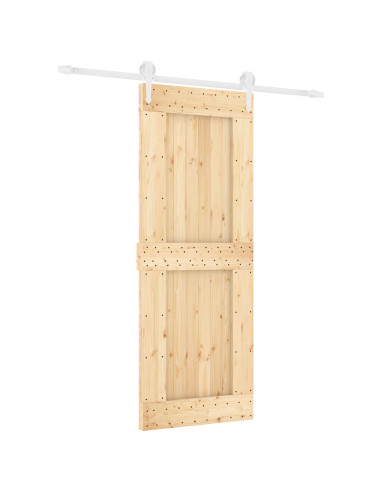 Porta scorrevole Naturale e Bianco 80 x 210 cm