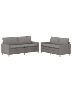 Set di divani 2 pz Tortora Tessuto 2