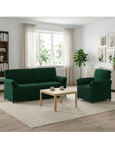 Set di divani 2 pz Verde Scuro Velluto