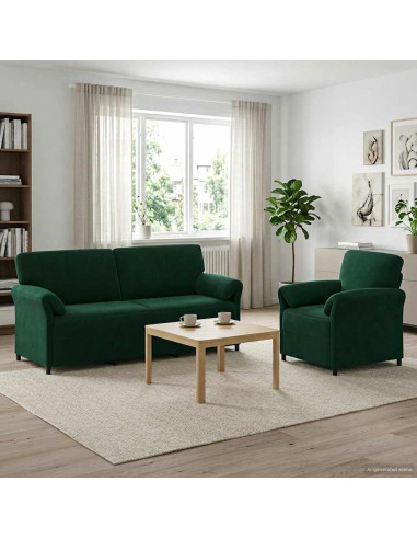 Set di divani 2 pz Verde Scuro Velluto