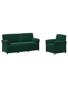 Set di divani 2 pz Verde Scuro Velluto 2