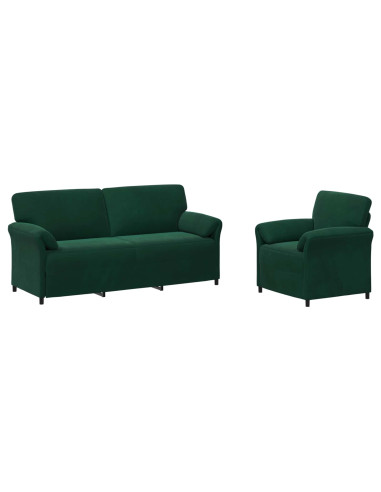 Set di divani 2 pz Verde Scuro Velluto