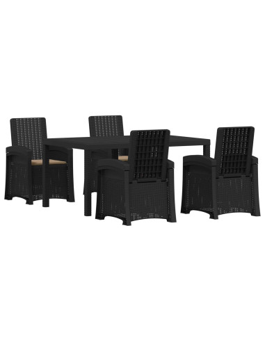Set da Pranzo per Giardino 5 pz Antracite e Tortora PP
