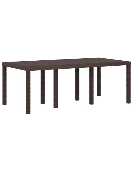Set da Pranzo per Giardino 9 pz Marrone e Crema PP