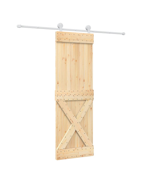 Porta scorrevole Naturale e Bianco 70 x 210 cm