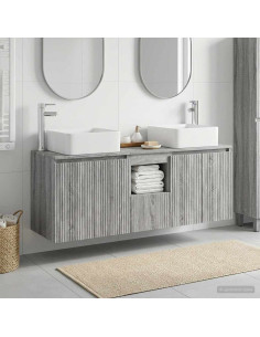 Set di Armadi da Bagno 3 pz Sonoma grigio 49,5 x 41 x 63 cm