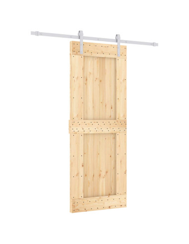 Porta scorrevole Naturale e Bianco 80 x 210 cm