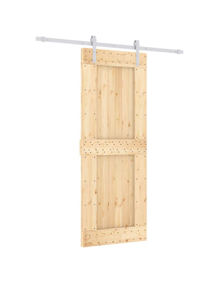 Porta scorrevole Naturale e Bianco 80 x 210 cm